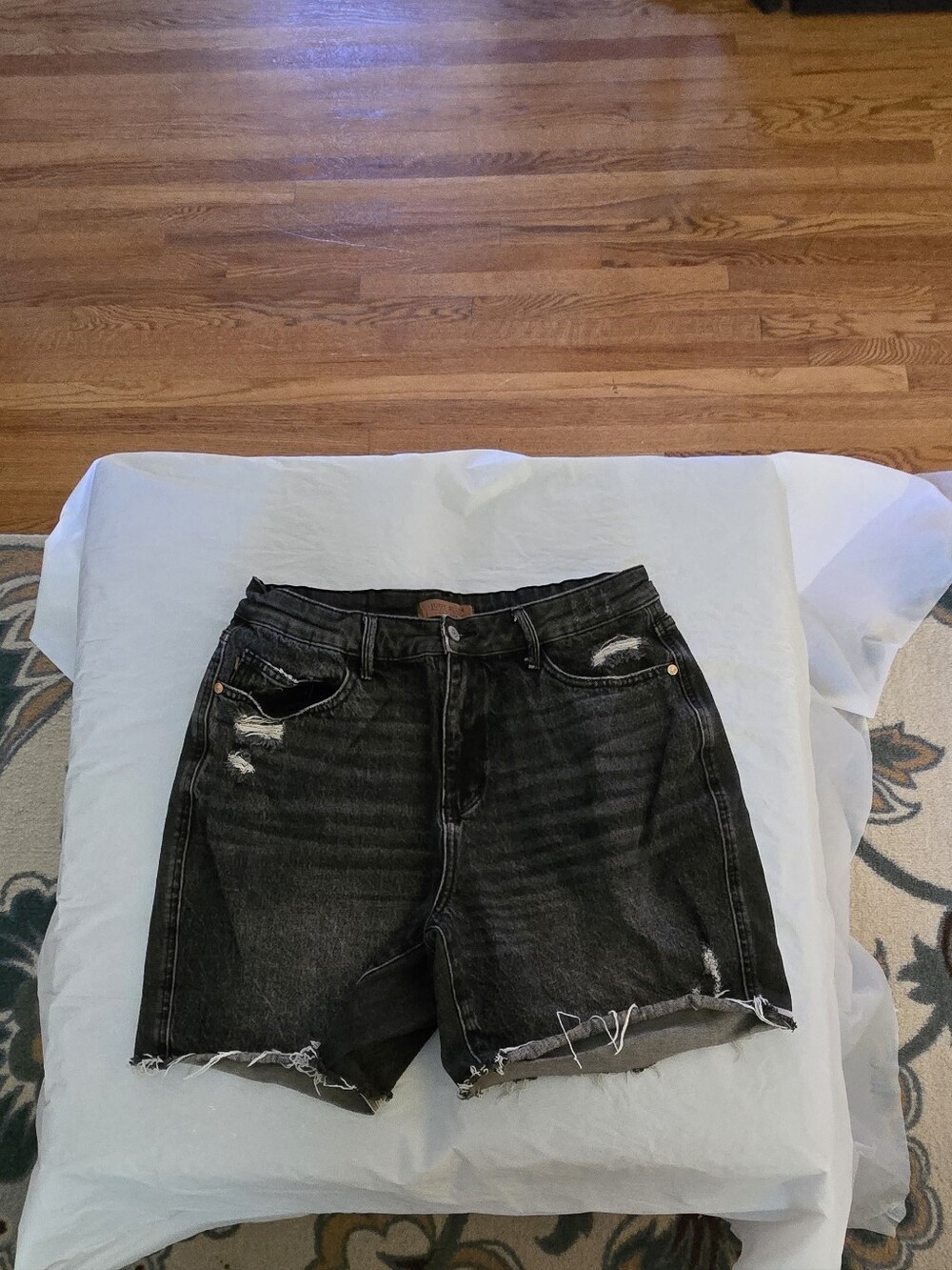 Judy Blue High-Rise Distressed Black Denim Shorts